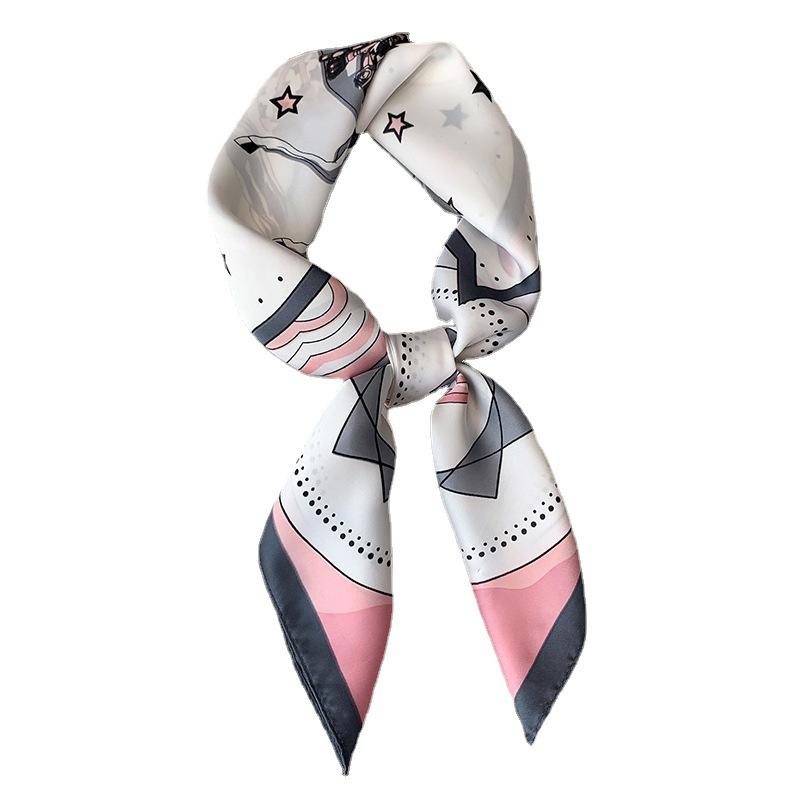 Spring and Autumn New Printed Fashionable Square Scarf for Women  Decorative Small Scarf  Versatile Headband Tie-up Bag