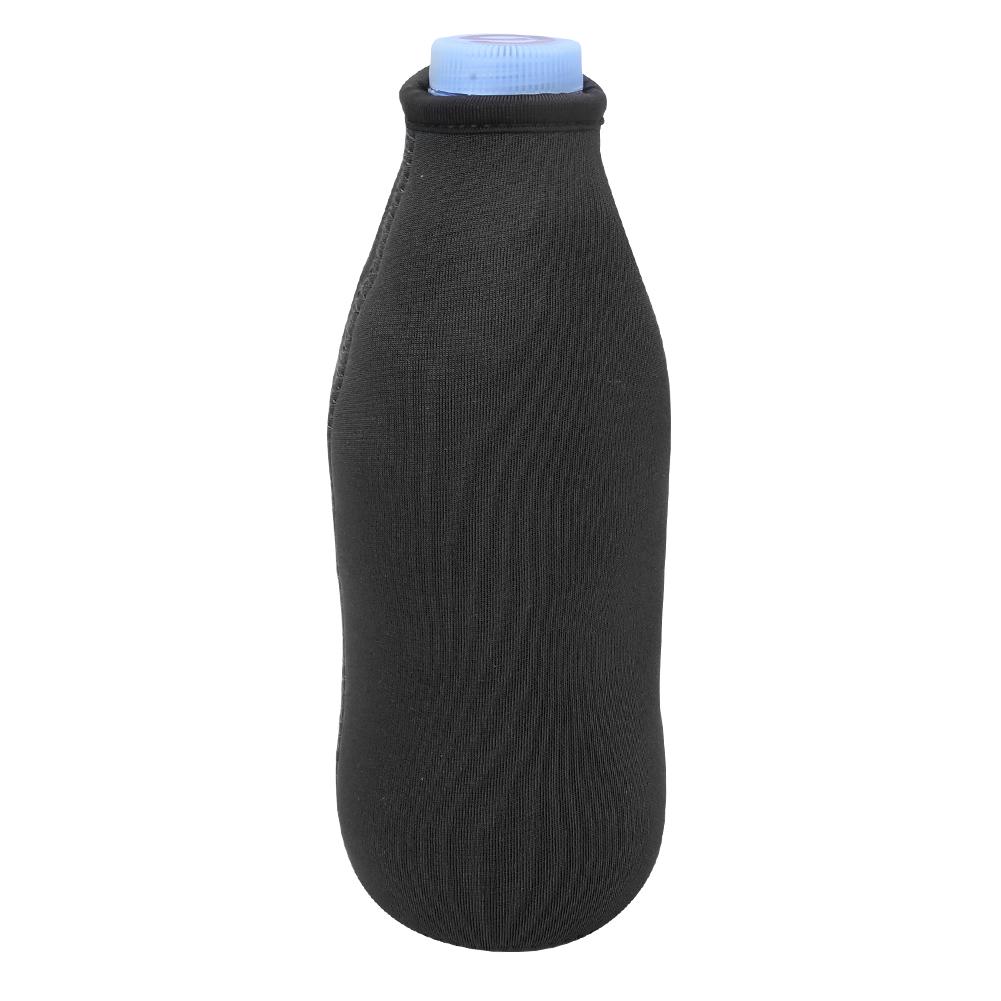 Módní jednobarevný návlek na pivní láhev se zipem, držák na nápojové láhve/plechovky(Černá)