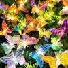 8/10 Head Solar Fiber Optic Color Changing Butterfly String Lights Stake Lights Outdoor Garden Lawn Decorative Lights