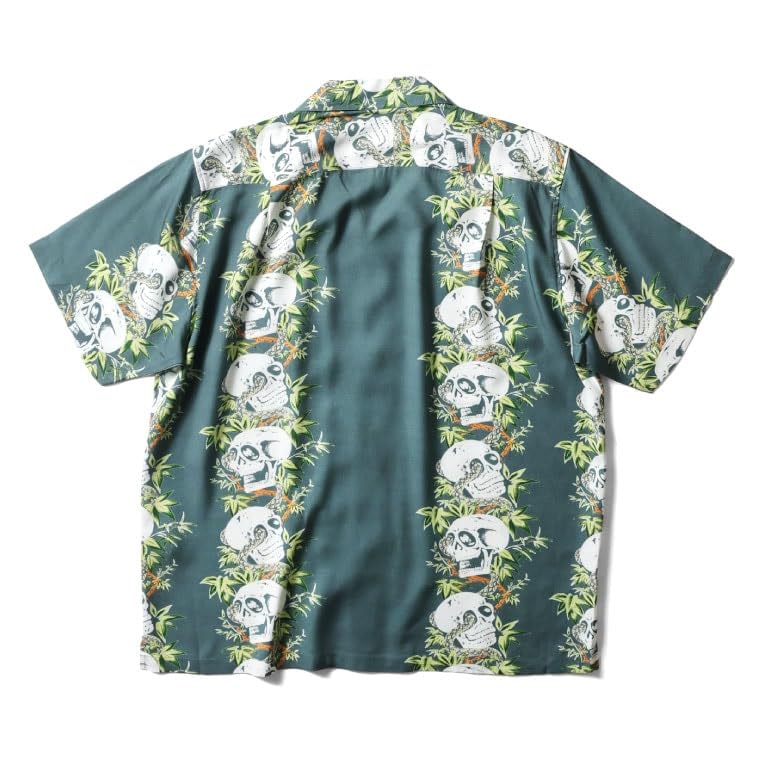 Houston 41201 ALOHA SHIRT Print Short Sleeve Hawaiian Size XL (Skeleton) All-Over Shirt, Black,