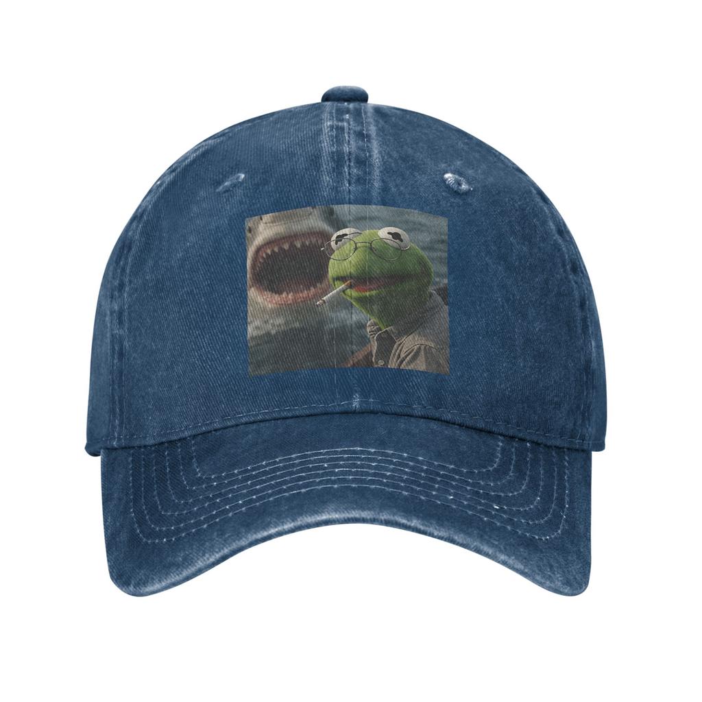 KKermit The Frog Smoking Meme Casual Baseball Cap For UnisexTeens Summer Hiking Fishing Streetwear Sun Visor Snapback Cap