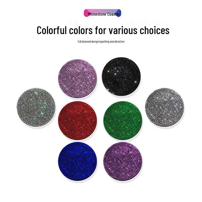 Podložka pod nápoj do auta s kamínky a krystaly: Protiskluzová, vodotěsná silikonová podložka pro izolaci hrnků