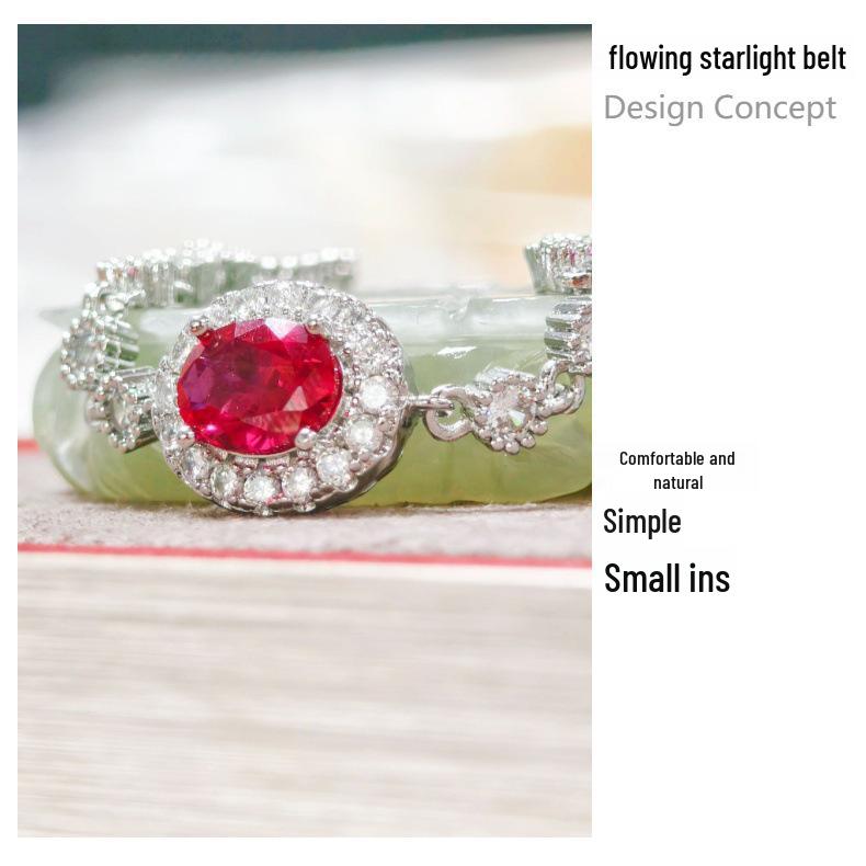 Gusen Jewelry: New Chinese Style Light Luxury Gemstone Bracelet for Women's Elegant Charm