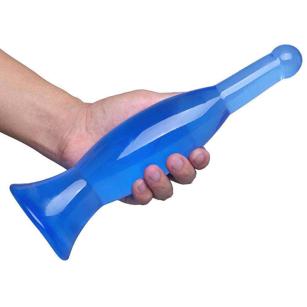 Kristallklares XL Anal Plug & Männlicher Masturbator: Weicher, dicker, transparenter Dilatator