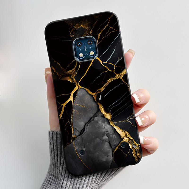 Jelly Color Simple Black Case For Nokia XR20 Popular Little Girl Viral Lucky Pattern Shell With Shockproof Bumper Soft Cover