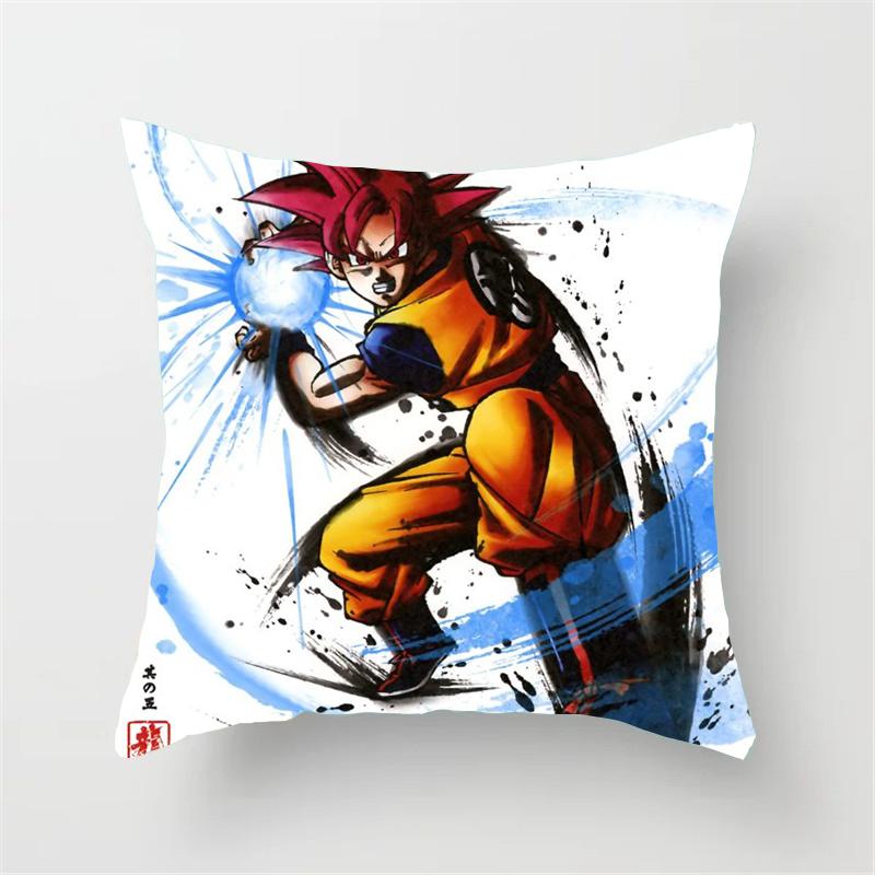 Anime Dragon Ball Pillow Cover Cartoons Son Goku Action Figures 45x45cm Square Pillowcase Sofa Decor Cushion Cover Toys Gifts