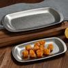 Vintage Stainless Steel Barbecue Plate,Used Snack Plate,Hot Pot Dish, Dessert Plate,Dinner Plate,Fruit Dish Dim Sum Plate
