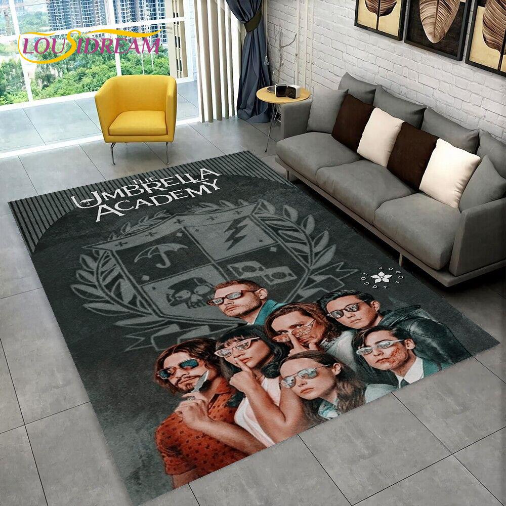 The Umbrella Academy TV-Film Teppich, Teppich für Zuhause Wohnzimmer Schlafzimmer Sofa Fußmatte Dekor, Kinder Spielteppich Rutschfeste Bodenmatte 3D