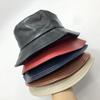 European and American Light Board Hat Tide Internet Celebrity PU Leather Solid Color Bucket Hat Men and Women Spring and Autumn Simple Outdoor Couple