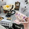 Creative Cute Coffee Mug Flower Cute Cup for Women Girl Handmade Mugs for Latte Milk Tea  Mother’s Day Birthday Christmas Gifts