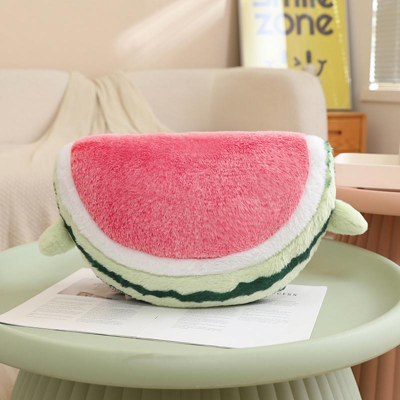 30/40cm Humanoid Watermelon Slice Semi-round Plush Fruit Pillow Arms and Legs Smiling Head Support Cushion Sofa Decor Gift