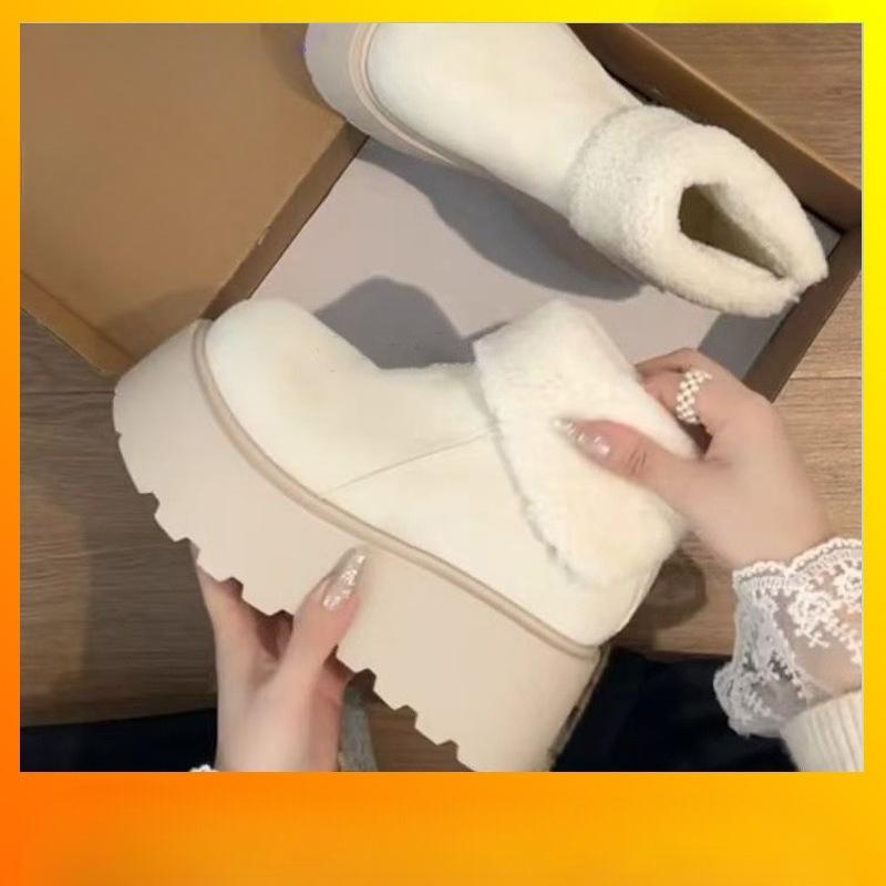 

Новые женские зимние ботинки: Толстоподошвенные, Утепленные, Модные и Флисовые Хлопковые Ботинки 40 бежевый