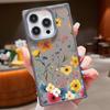 Frosted Square Transparent Phone Case for iPhone 16 Pro 15 14 Plus 13 12 Pro Max 11 Tree Leaves Floral Pattern Tpu Soft Shockproof Slim Cover