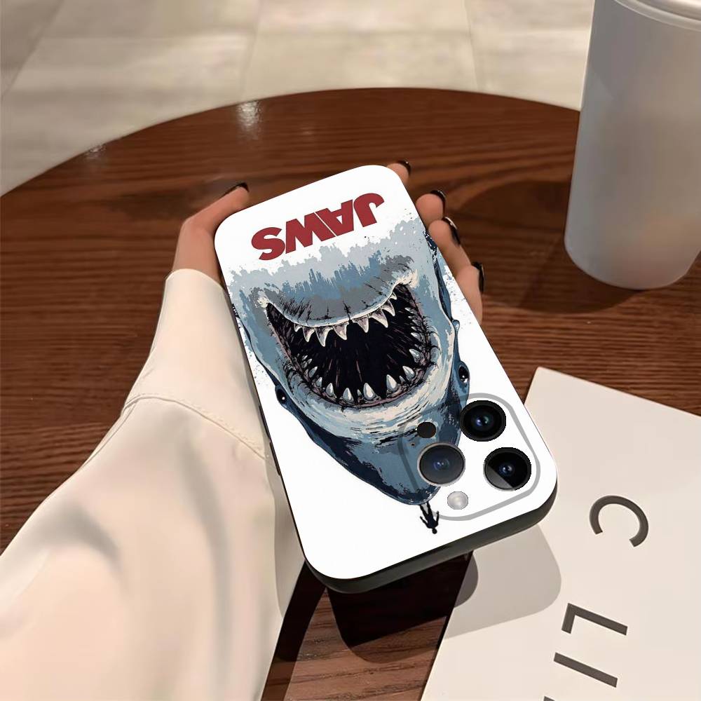 

Movie J-Jaws-es Phone Case For iPhone 17,16,15,14,13,12,11,Pro,Max,Plus Soft Black Cover iPhone12mini