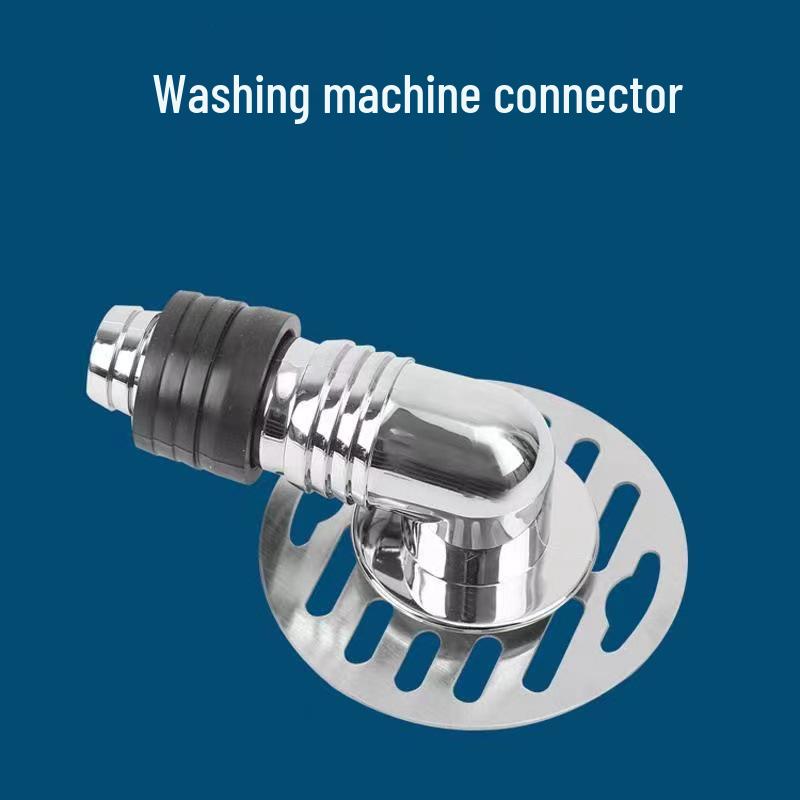 90° Stainless Steel Floor Drain Cover & Dual-Use Washing Machine Downpipe Connector