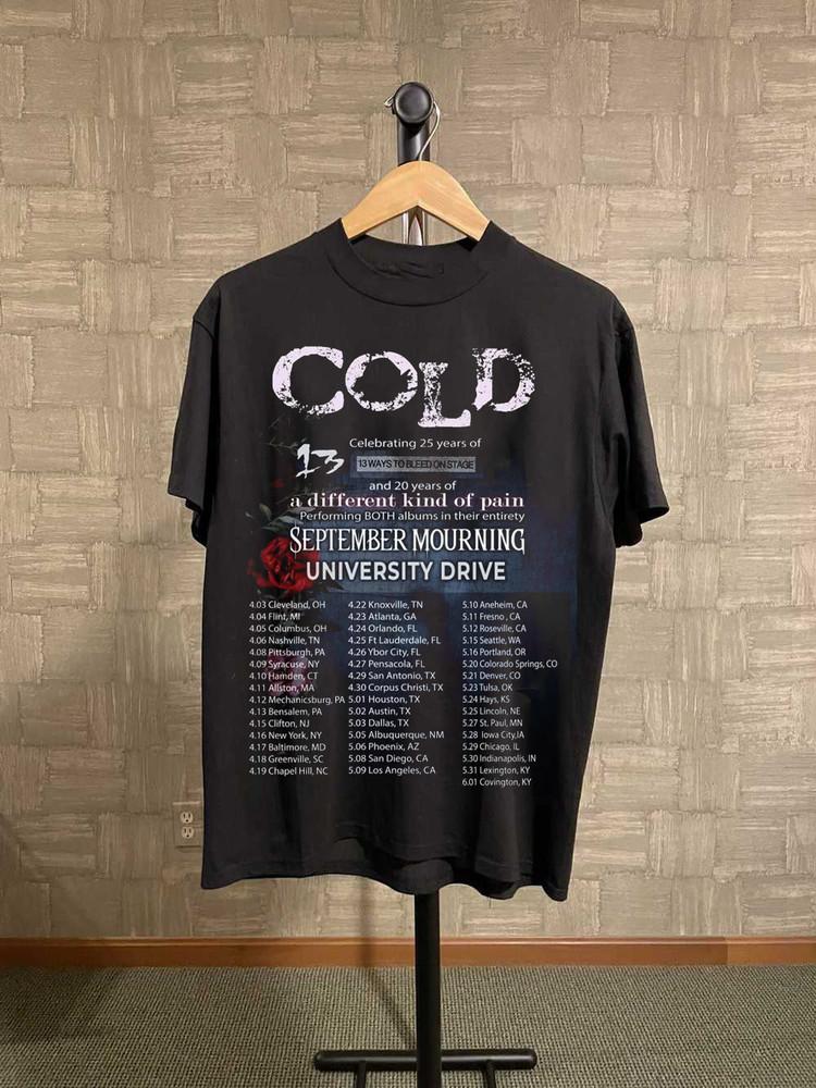 Cold Band Celebrating 25 Years Tour T Shirt Full Size S-5XL Unisex K599 Unisex T-Shirt XXXL