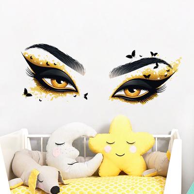 Yellow Eyes Butterfly Wall Sticker Background Wall Living Room Creative Decoration Self-adhesive Wall Sticker