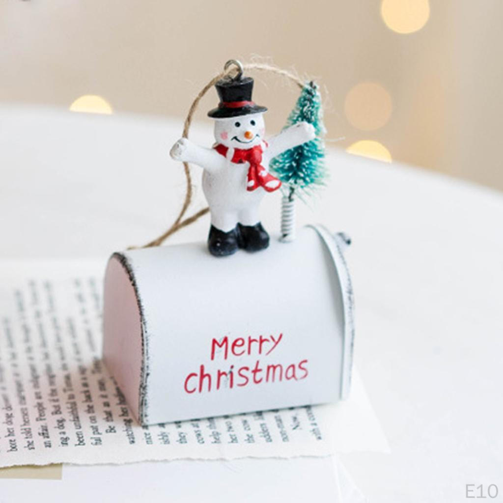 Christmas Hanging Pendants, Tree Mailbox Ornaments Photography Props Resin