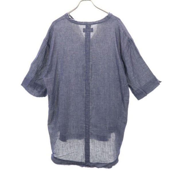 Brand new quolt Short sleeve shirt XL Navy TOP-GAUZE SHIRTS pullover Men's Used