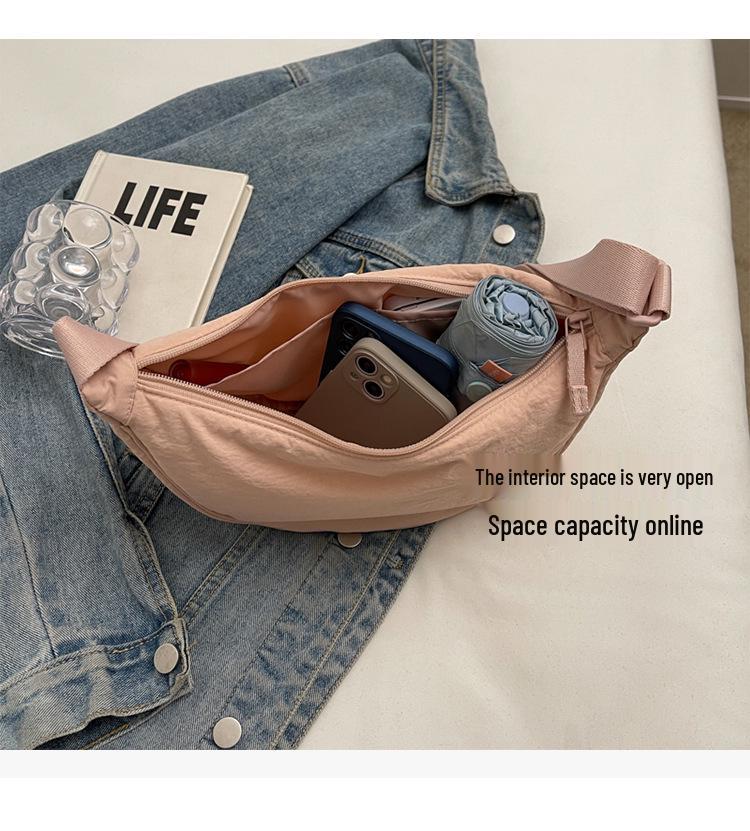 Women's Versatile Small Nylon Crossbody Dumpling Bag - Solid Color Shoulder Bag