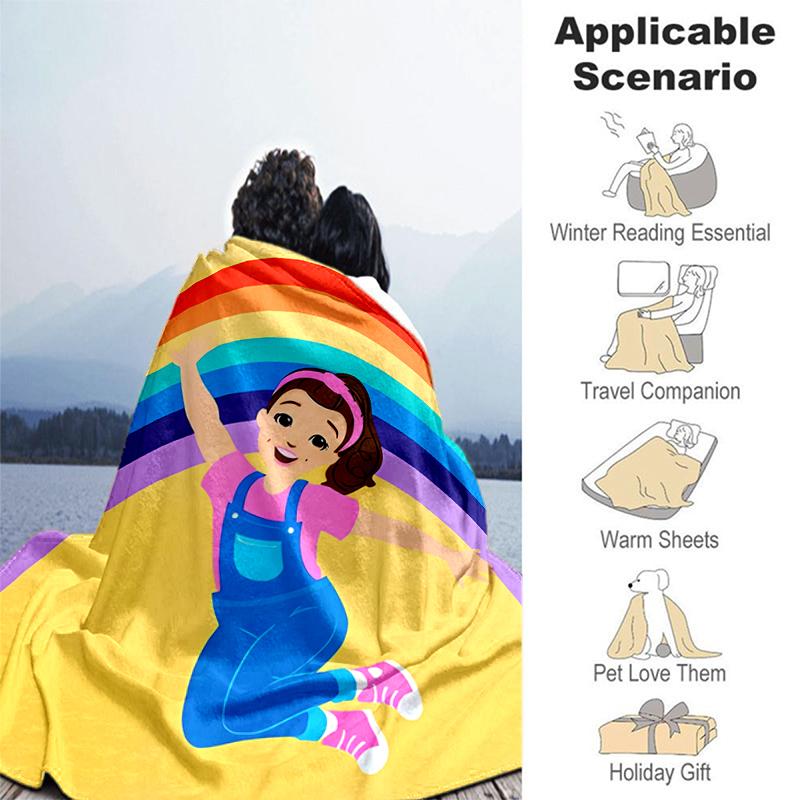 1pc Coperta Franco Ms. Design Stampa Rachel Educational Adventures, Coperta Leggera per Divano, Letto - Morbida e Calda, Regalo per Tutte le Stagioni come Natale,