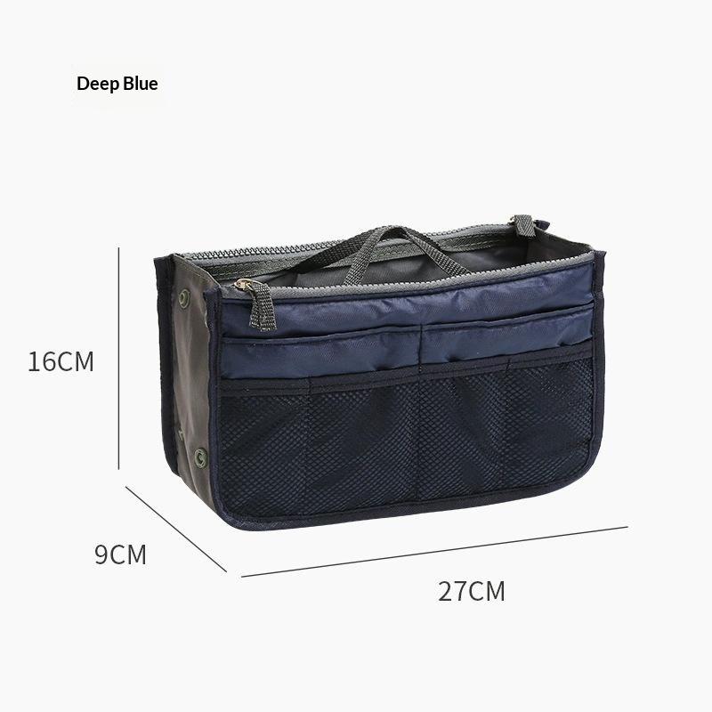 Borsa portaoggetti pieghevole multifunzionale N$ con doppia cerniera, grande capacità, organizer per riporre, borsa per la classificazione di trucchi e articoli da toeletta