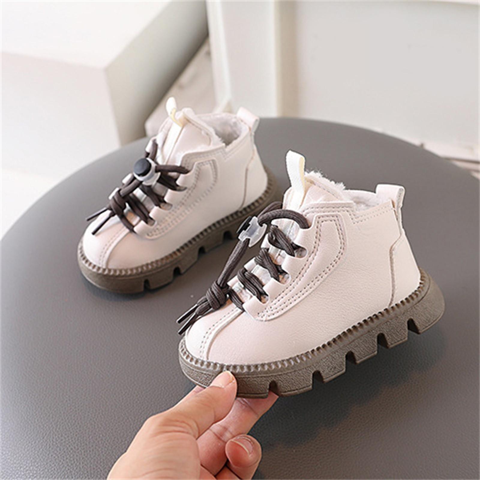 

Kids Boots Boys Girl Winter Baby Toddler Infant Shoes Retro Short Bootie 21 белый