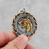 Mens Viking Wolf Pendant Necklace Stainless Steel Odin Runes Punk Rock Nordic Fashion Jewelry