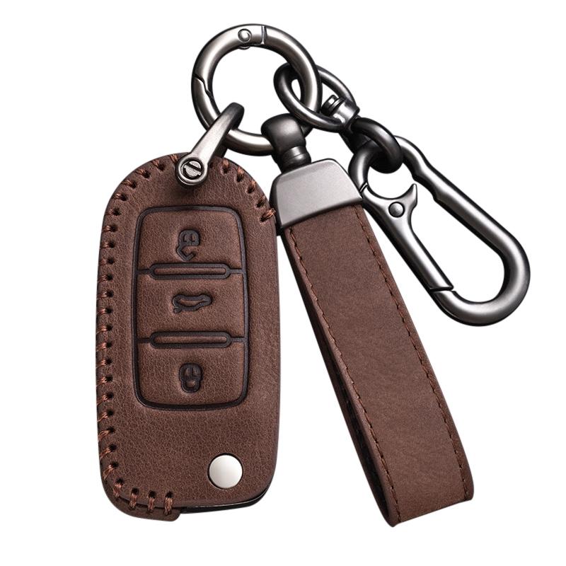 Étui en cuir pour clé de voiture à distance, porte-clés, housse pour VW Volkswagen Passat CC Golf Santana Bora Polo LAVIDA Tayron Tharu Tiguan