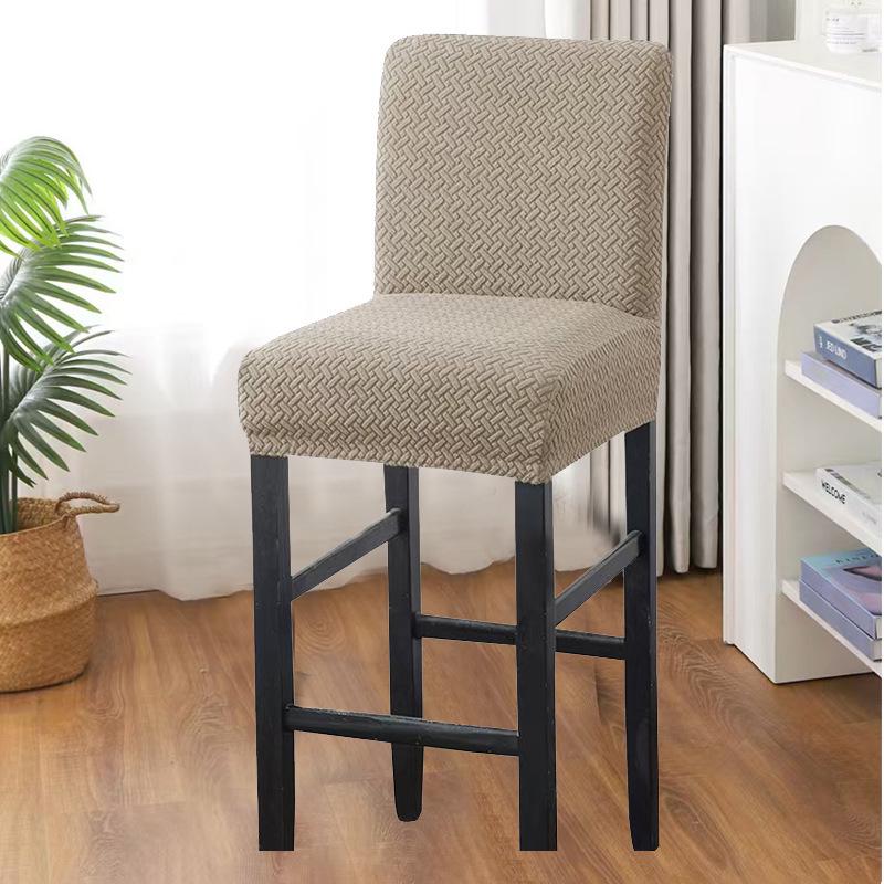 Cross-Pattern Jacquard Low-Back Elastic Chair Cover for Hotels, Clubs, and Restaurants