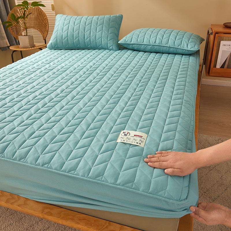 Pure Cotton Thickened Mattress Quilted Cotton Non-slip and Dust-proof Mattress Cover Sheet Simmons Mattress Protective Cover Thin Brown Mattress Cover