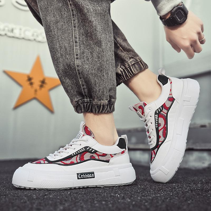 

Men s shoes 2025 new trend versatile non-slip boys thick sole heightening leisure sports breathable canvas Korean version board shoes 44