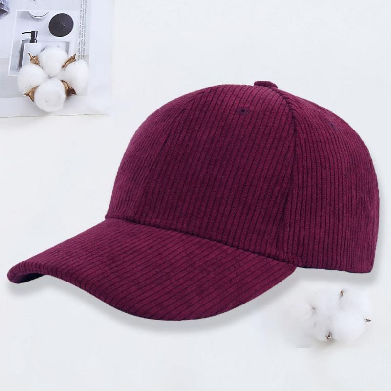 Corduroy baseball cap embroidery autumn and winter outdoor sunshade sun protection peaked cap men's work cap