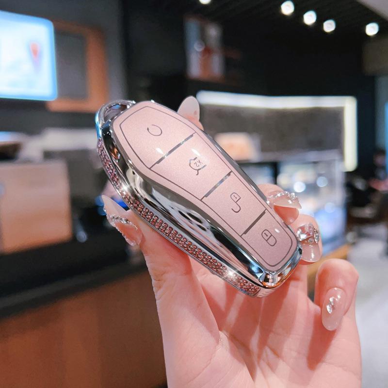 BYD Car Key Case & NFC Card Holder for Seagull, Song Plus, Han, Dolphin, Qin Plus, Song Pro, Seal, and 06 Models.