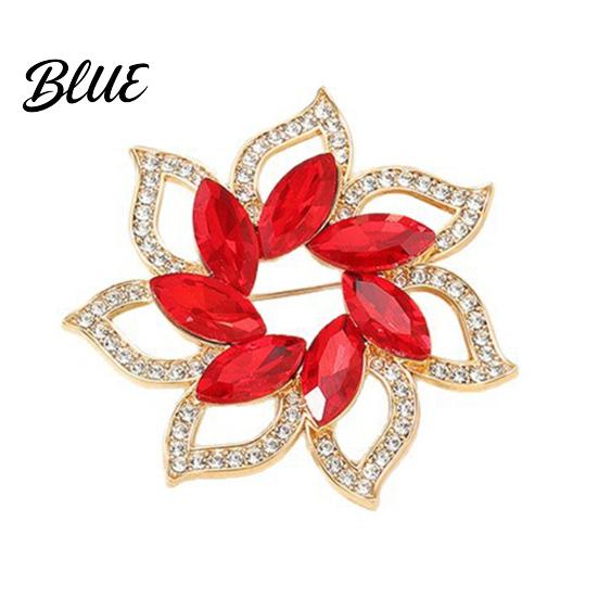 Scarf Brooch Flower Pin for Women Rhinestones Inlaid Wear-resistant Dress