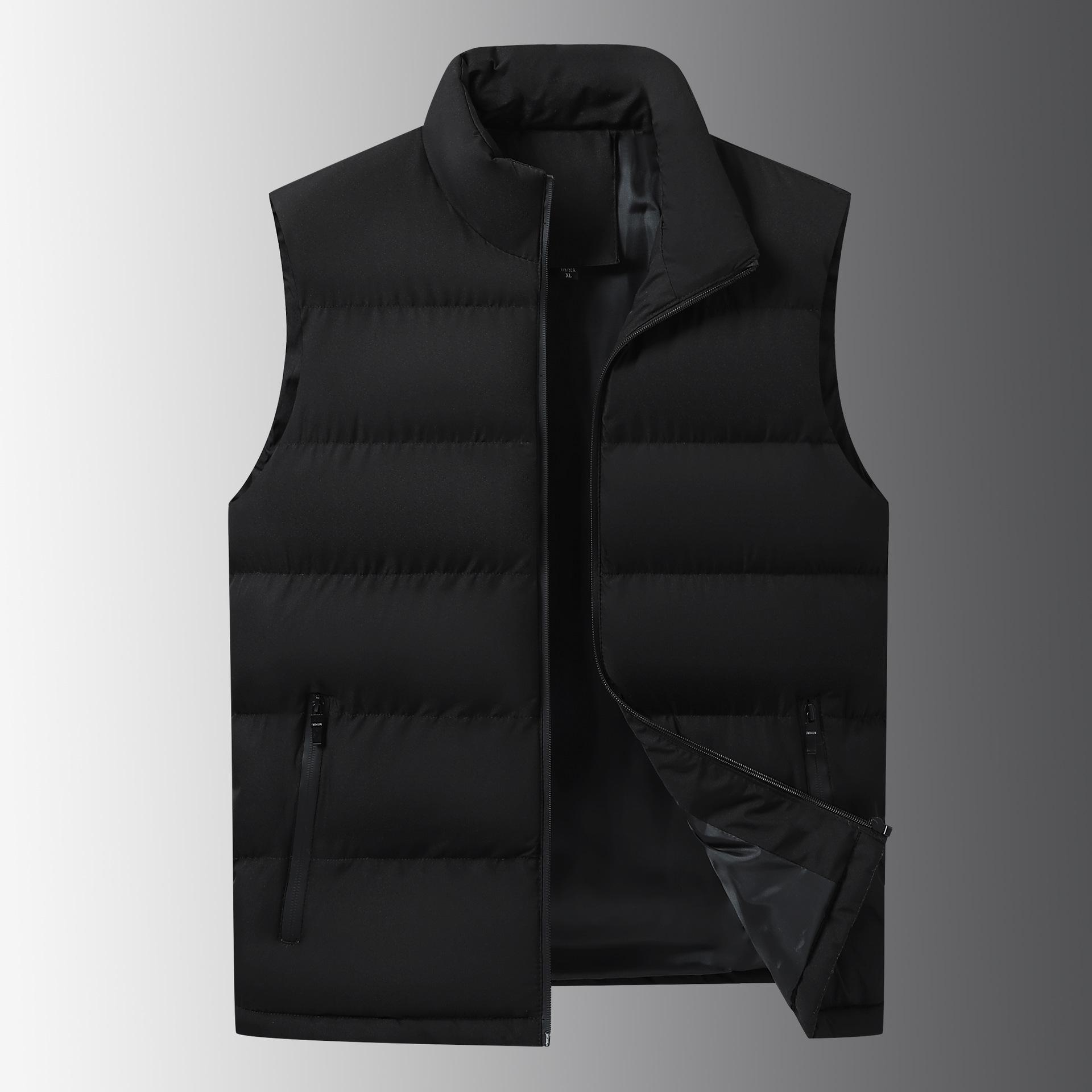 

M-8XL Plus Size Unisex Warm Sleeveless Down Vest for Autumn/Winter M чорний