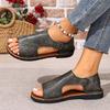 New Flat Beach Shoes, Open-toe Buttoned Large-sized Sandals for Women