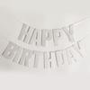 Colorful Silver Glitter Happy Birthday Banner for Kids' Party Decorations