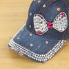 PVC Diamond-Studded Bow Baseball Cap for Women Spring Summer Outdoor Sun Protection Casual Retro Style