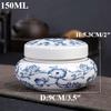 1pcs blue and white porcelain Retro ceramics Sealed tank Rouge box Fragrant powder Ointment cosmetics tea container  tea jar