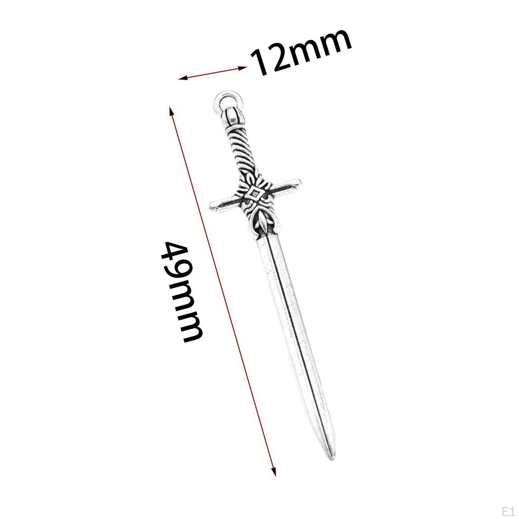 10Pcs Retro Knight Sword Miniature Scenes Ornaments Charms DIY Jewelry Making Costume Accessory