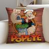 Classic Popeye the SailorS Cushion Cover Breathable and Skinfriendly Linen Pillowcase Square Removable and Washable Cushion