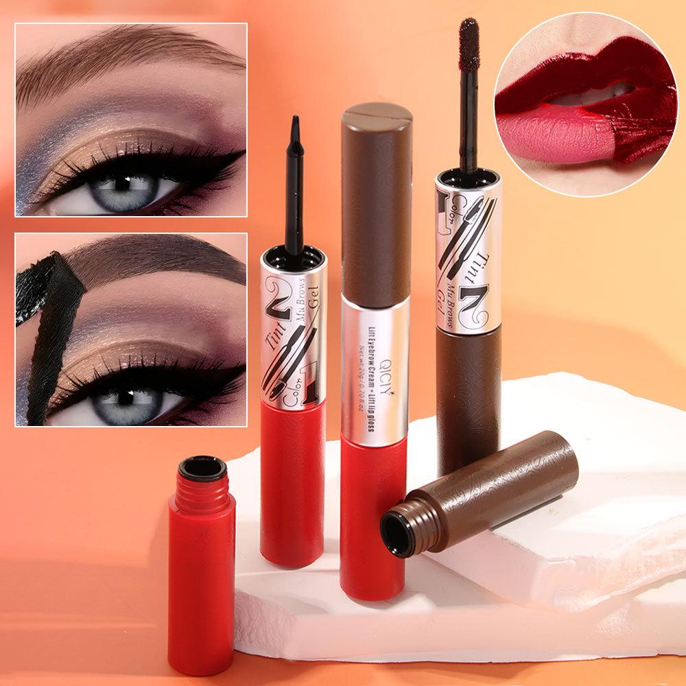 Doppelseitiges abziehbarer Augenbrauen-Gel Lippenfarbe Natürliche Wilde Augenbrauen Langanhaltende Getönte Farbe 3D-Effekt