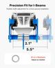 Manual Trolley, 0.5 Ton Load Capacity, Push Beam Trolley with Dual Wheels, Adjustable for I-Beam Flange Width 53 Mm To 140 Mm, Heavy Duty Carbon Steel