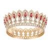 Round Princess Queen Tiara European Crystal Full Crown Metal Bridal Wedding Crowns  Birthday Party