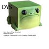 Decorative Resin Ornaments Cube Frog Desktop Ornament, Square Figurine for Home Office Tabletop Art Pieces Desk Shelf Decoration, Funny Statue