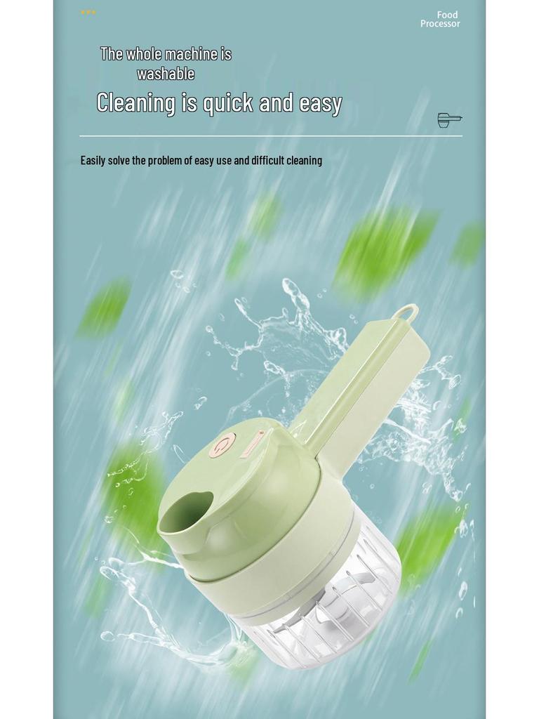 Electric Gatling Food Processor: Versatile Handheld Vegetable Chopper, Garlic Masher, and Slicer