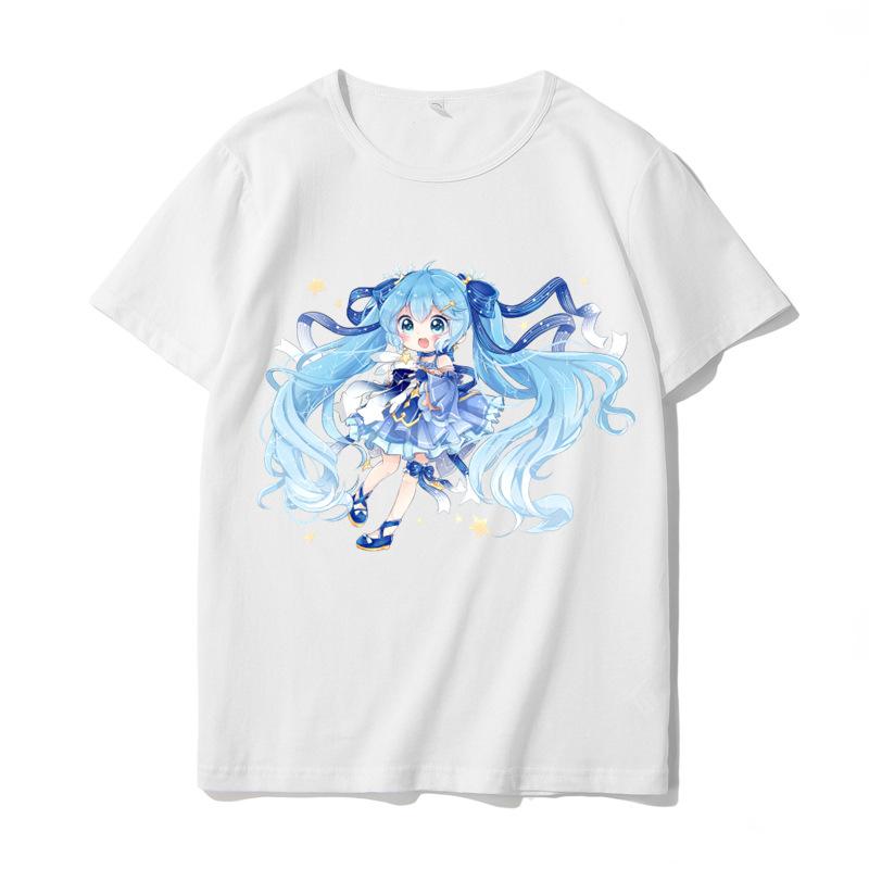 Hatsune Miku MIKU Co Branded Printed TShirt for Unisex and Unisex Anime Round Neck Summer Fashion Trend Short Sleeve