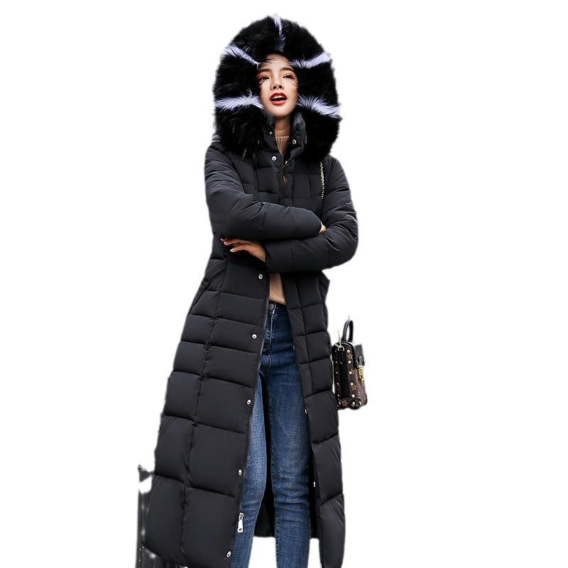 Down cotton jacket women's mid-length winter wear new Korean style fashion slim knee-length thick cotton coat winter coat