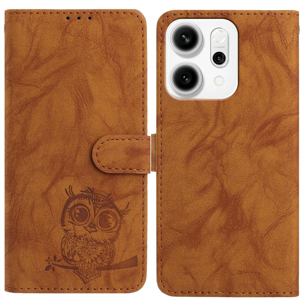 8-Color Owl Embossed Pattern Flip Card Design Wallet Case for Infinix Smart 8/itel A70/Tecno Spark 20,Pop 7,Pop 8,Pova 5,Pova Neo 2,Spark Go 2023...